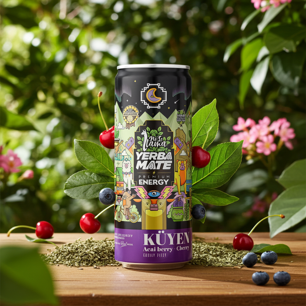 Acai berry &amp; cherry Yerba Mate Energy Drink